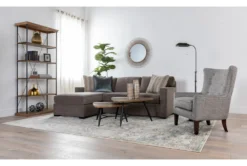 Taren II Reversible 93" Sofa/Chaise Sleeper With Storage Ottoman -Living Room Furniture Shop 248436 brown fabric sleeper room 12