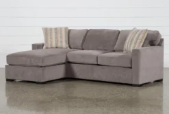 Taren II Reversible 93" Sofa/Chaise Sleeper With Storage Ottoman -Living Room Furniture Shop 248436 grey fabric sleeper side 18