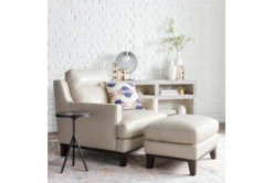 Kathleen Cream Leather Ottoman -Living Room Furniture Shop 248835 beige leather ottoman room 36
