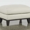 Kathleen Cream Leather Ottoman