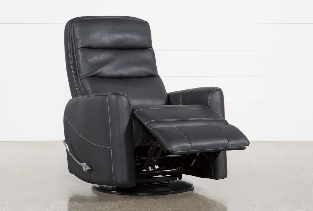 Hercules Black Swivel Glider Rocker Recliner With Adjustable Headrest 3 Hercules Black Swivel Glider Rocker Recliner With Adjustable Headrest - Image 3