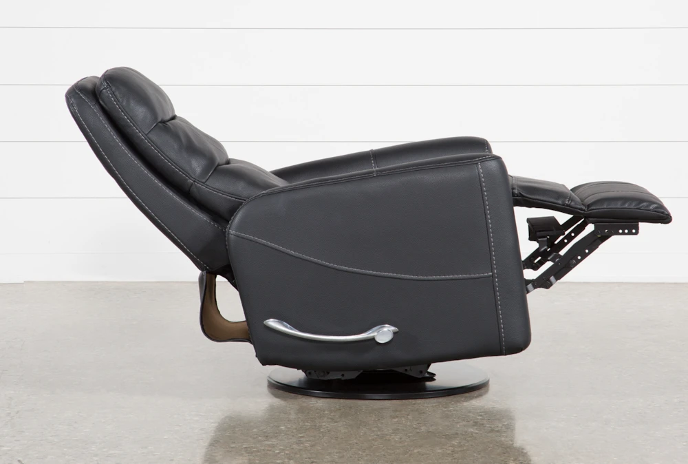 Hercules Black Swivel Glider Rocker Recliner With Adjustable Headrest 4 Hercules Black Swivel Glider Rocker Recliner With Adjustable Headrest - Image 4