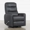 Hercules Black Swivel Glider Rocker Recliner With Adjustable Headrest
