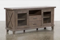 Jaxon Grey 68" TV Stand With Glass Doors