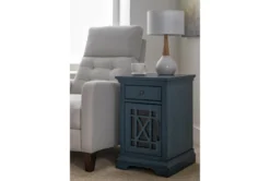 Belle Blue Chairside Table -Living Room Furniture Shop 250740 blue wood chairside table room 36 1