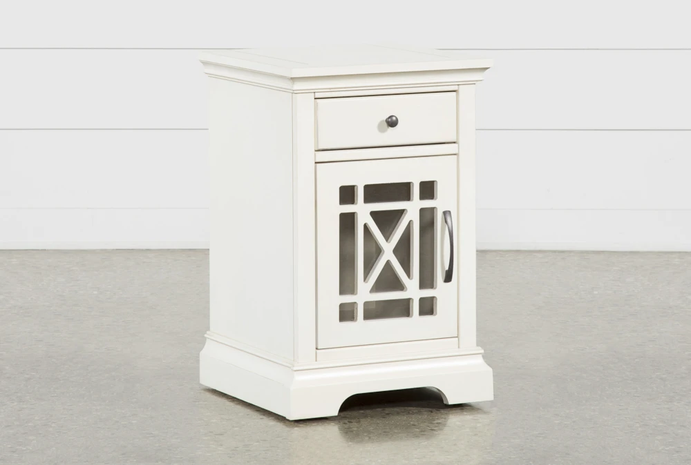 Belle White Chairside Table 1 Belle White Chairside Table