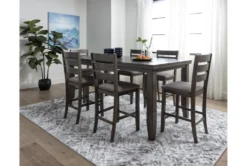 Ashford II Counter Bench -Living Room Furniture Shop 251028 grey wood counter height bench room 32