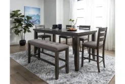 Ashford II Counter Bench -Living Room Furniture Shop 251028 grey wood counter height bench room 33