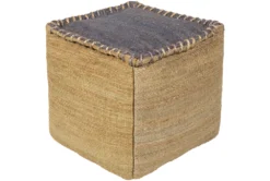 Pouf-Natural + Grey Overstitch
