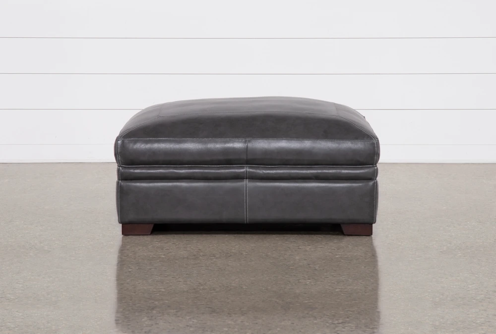 Greer Dark Grey Large Cocktail Ottoman 2 Greer Dark Grey Large Cocktail Ottoman - Image 2