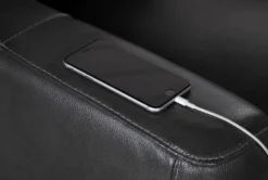 Greer Dark Grey Leather Power Recliner With Power Headrest -Living Room Furniture Shop 251749 grey leather recliner feature 06