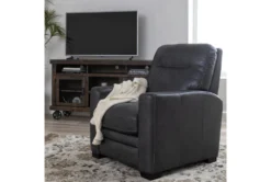 Greer Dark Grey Leather Power Recliner With Power Headrest -Living Room Furniture Shop 251749 grey leather recliner room 35
