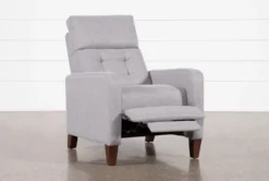 Darnell Grey Push Back Recliner -Living Room Furniture Shop 252110 grey polyester push back recline 03