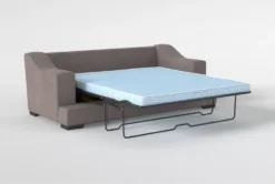 Lodge Foam Chenille 96" Queen Sleeper -Living Room Furniture Shop 252972 grey fabric sleeper detail 46