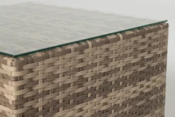 Capri Outdoor End Table -Living Room Furniture Shop 253575 grey wicker end table detail 03