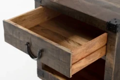 Wally End Table -Living Room Furniture Shop 254047 brown wood end table hardware 04