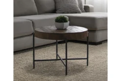 Dunkin 28" Round Coffee Table -Living Room Furniture Shop 254052 brown wood coffee table room 46