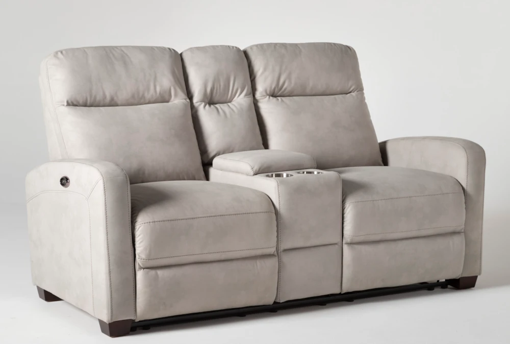 Jarrell Light Grey 71" Power Reclining Storage Console Loveseat With USB 2 Jarrell Light Grey 71" Power Reclining Storage Console Loveseat With USB - Image 2