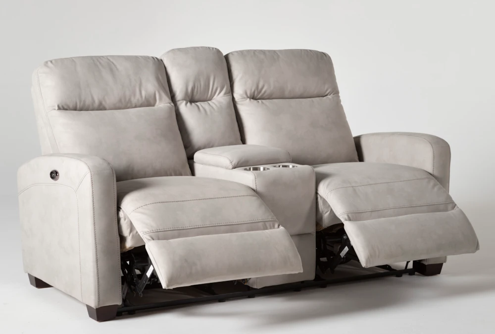 Jarrell Light Grey 71" Power Reclining Storage Console Loveseat With USB 3 Jarrell Light Grey 71" Power Reclining Storage Console Loveseat With USB - Image 3