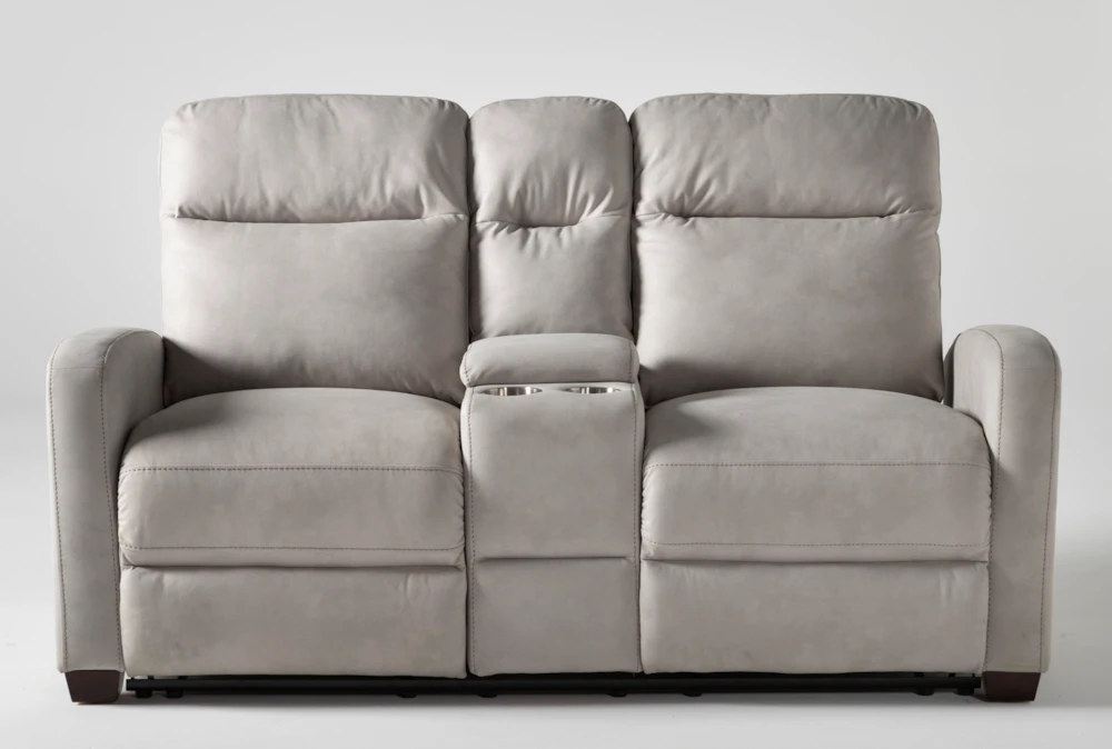 Jarrell Light Grey 71" Power Reclining Storage Console Loveseat With USB 1 Jarrell Light Grey 71" Power Reclining Storage Console Loveseat With USB