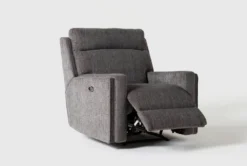 Hewitt Grey Power Recliner With USB -Living Room Furniture Shop 254397 grey fabric power recliner recline 03