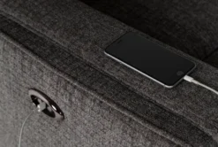 Hewitt Grey Power Recliner With USB -Living Room Furniture Shop 254397 grey fabric power recliner with usb feature 06