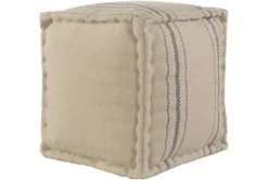 Pouf-Jude Khaki And Blue -Living Room Furniture Shop 256305 beige fiber pouf detail 45 1