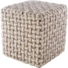 Pouf-Basket Weave Camel And Cream