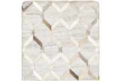 Pouf-Hair On Hide Diamond Pattern Gray And Cream -Living Room Furniture Shop 256328 grey fiber pouf detail 44