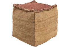 Pouf-Camel And Orange Overstitch