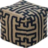 Pouf-Geometric Navy And Khaki