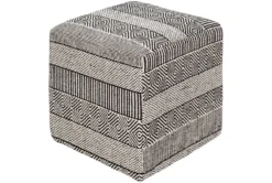 Pouf-Patterned With Black And White Designs