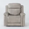 Serena Taupe Leather Power Recliner With Power Headrest, Lumbar & USB