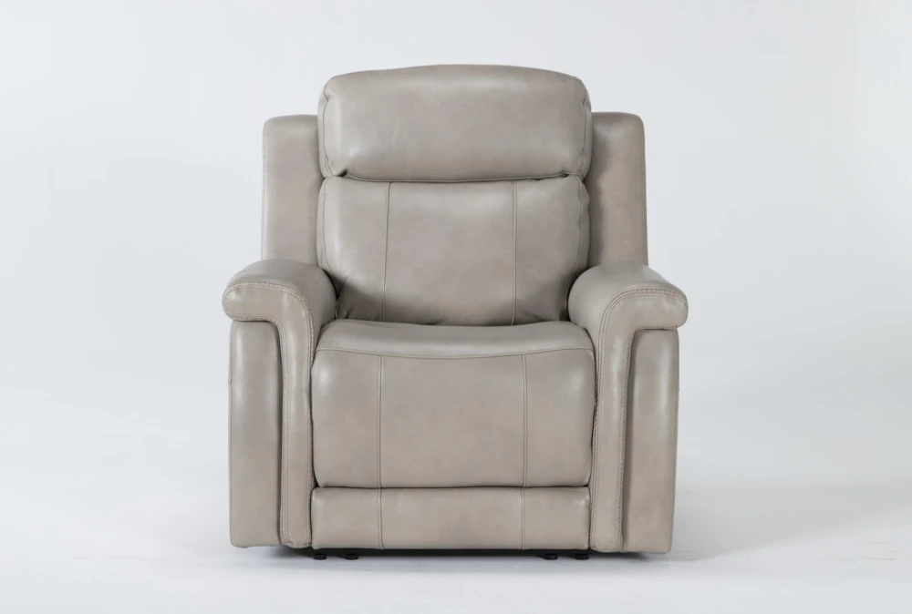 Serena Taupe Leather Power Recliner With Power Headrest, Lumbar & USB 1 Serena Taupe Leather Power Recliner With Power Headrest, Lumbar & USB