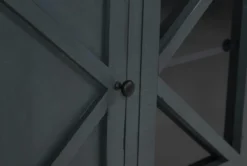 Sinclair Blue Lagoon 78" TV Stand With Glass Doors -Living Room Furniture Shop 258161 blue wood media console detail 45