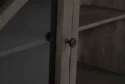 Sinclair II Grey 68" TV Stand With Glass Doors -Living Room Furniture Shop 258742 grey wood media console detail 45