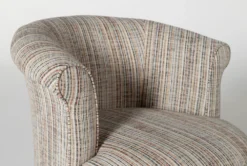 Cleo Swivel Accent Chair -Living Room Furniture Shop 260228 brown fabric accent chair detail 03