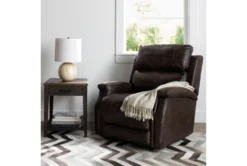 Thorpe Walnut Power Lift Recliner With Power Headrest -Living Room Furniture Shop 260878 brown polyester lift room 59