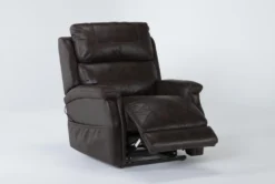 Thorpe Walnut Power Lift Recliner With Power Headrest -Living Room Furniture Shop 260878 brown polyester lift side 19