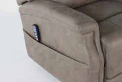 Thorpe Mocha Power Lift Recliner With Power Headrest -Living Room Furniture Shop 260879 brown polyester lift detail 45