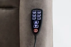 Thorpe Mocha Power Lift Recliner With Power Headrest -Living Room Furniture Shop 260879 brown polyester lift hardware 51