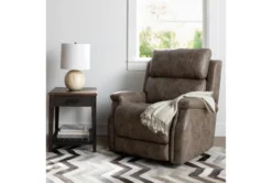 Thorpe Mocha Power Lift Recliner With Power Headrest -Living Room Furniture Shop 260879 brown polyester lift room 59