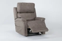 Thorpe Mocha Power Lift Recliner With Power Headrest -Living Room Furniture Shop 260879 brown polyester lift side 20