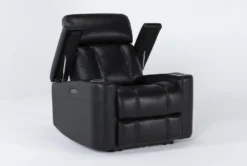 Eastwood Midnight Home Theater Power Wallaway Recliner With Power Headrest & USB -Living Room Furniture Shop 260963 black polyester wallaway side 19