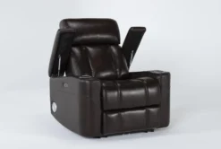 Eastwood Espresso Home Theater Power Wallaway Recliner With Power Headrest, Bluetooth & USB -Living Room Furniture Shop 260964 brown polyester wallaway side 19
