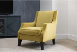 Faust II 31" Velvet Accent Chair -Living Room Furniture Shop 260984 yellow fabric accent chair room 61