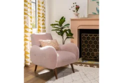 Amber 33" Velvet Accent Chair -Living Room Furniture Shop 260985 pink fabric accent chair room 47