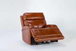 Victor Chestnut Power Zero Gravity Recliner With Power Headrest & Lumbar -Living Room Furniture Shop 261004 brown leather recliner v2 side 03