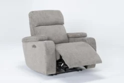 Frazier Stone Power Wallaway Recliner Recliner With Power Headrest & USB -Living Room Furniture Shop 261569 brown polyester wallaway side 19