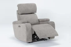 Frazier Stone Power Wallaway Recliner Recliner With Power Headrest & USB -Living Room Furniture Shop 261569 brown polyester wallaway side 20